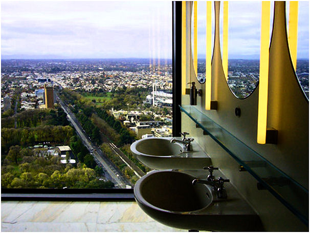 MELBOURNE ADVENTURE - Sofitel Hotel 35th floor Toilets View